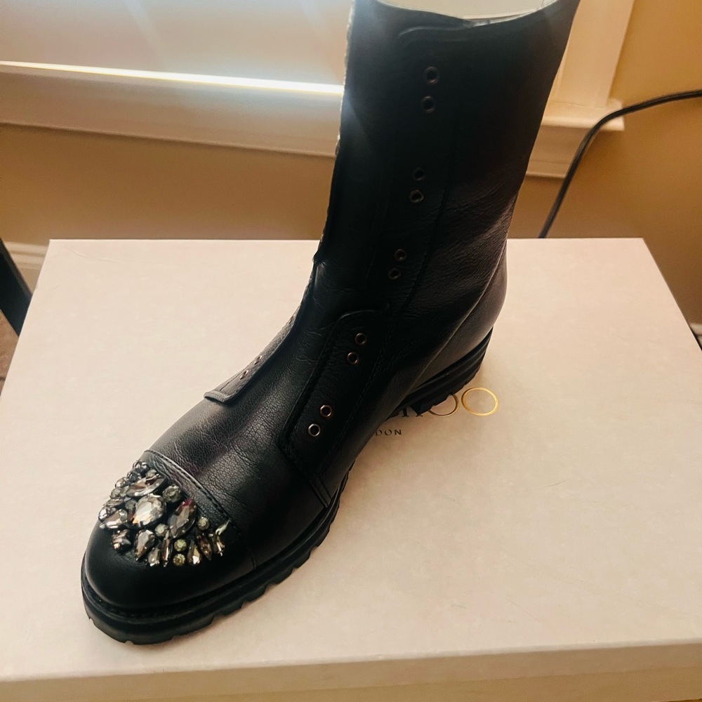 Jimmy Choo Black Embellished Moto Boots
New never worn